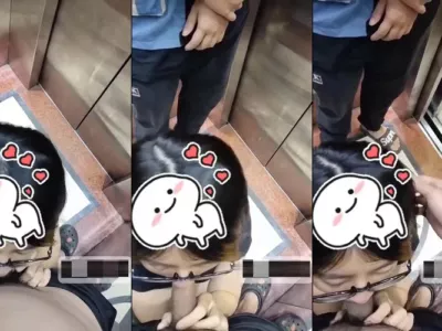Em sgbb bú mút trong thang máy kệ người lạ vào