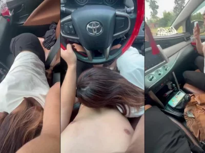Đang lái xe mà em kéo quần anh ra mút